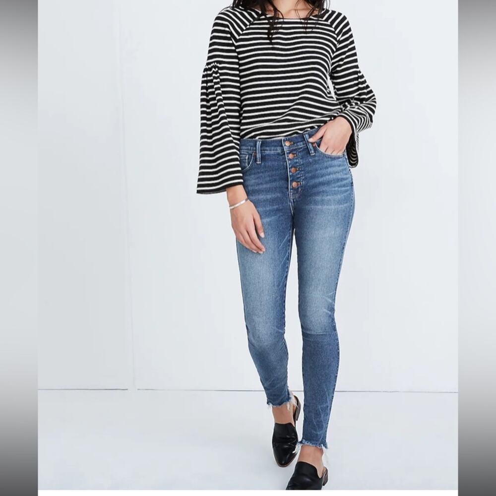 Madewell 10" High-Rise Skinny Jeans in Cordova Wash: Button-Front Edition